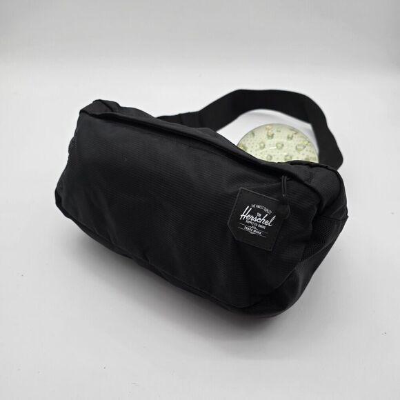 Herschel Black Shoulder Bag Fanny Pack Belt Large Nylon Ripstop Travel